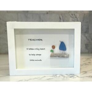 Sea‎ Glass Art Frame- For Teacher 8" x 6"